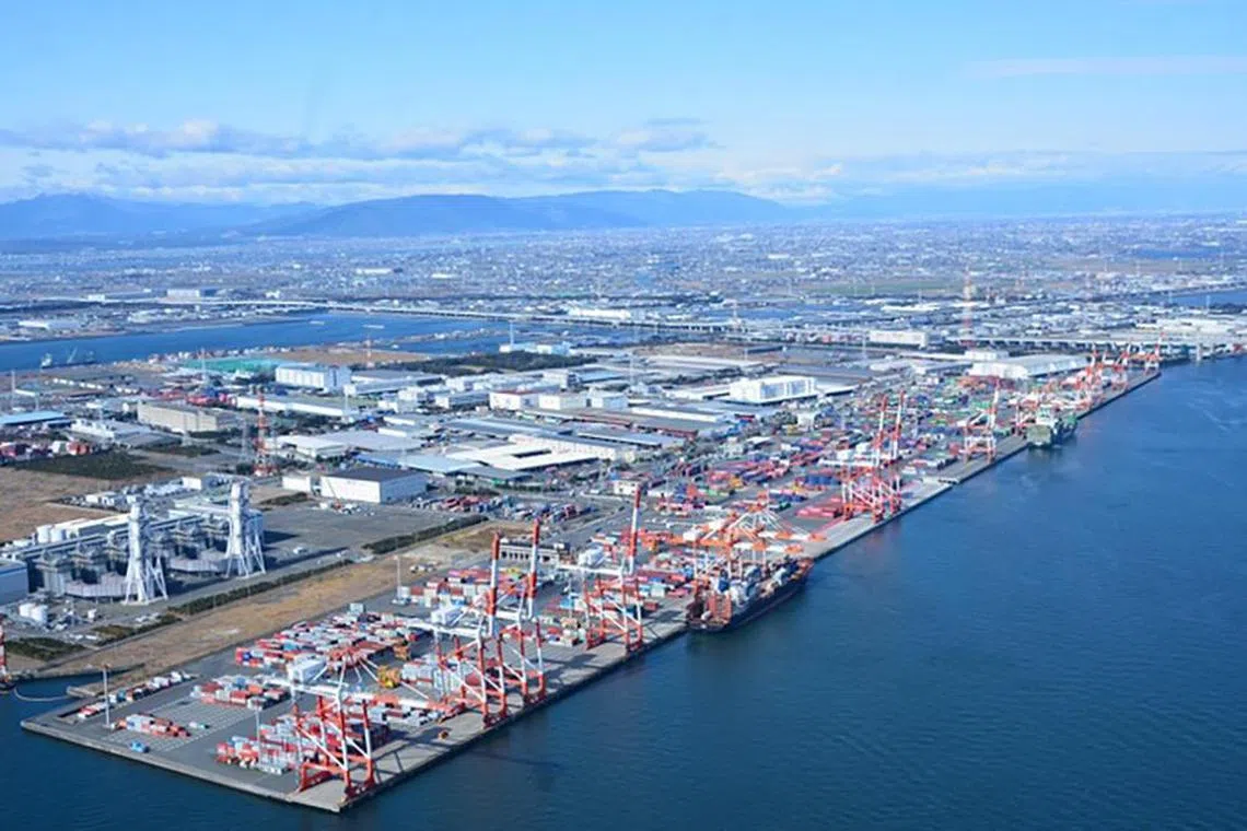 Container terminal complex at the Port of Nagoya, Japan's largest shipping port which was hit by a ransomware attack  in July 2023.