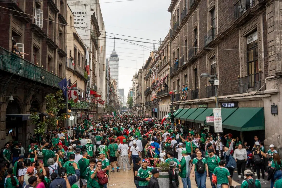 A crowd fills the historic center of Mexico City for a FIFA fan festival during a match on between Mexico and South Africa, on June 11.