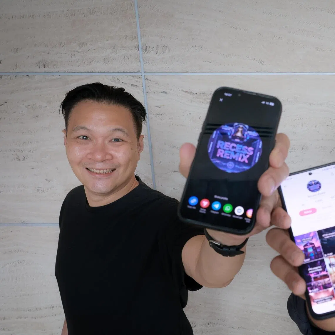 Matthew Lee (left) and Yap Wei Zi are the creators behind Recess Remix, a TikTok account that went viral for creating AI remixes of Singapore school anthems.