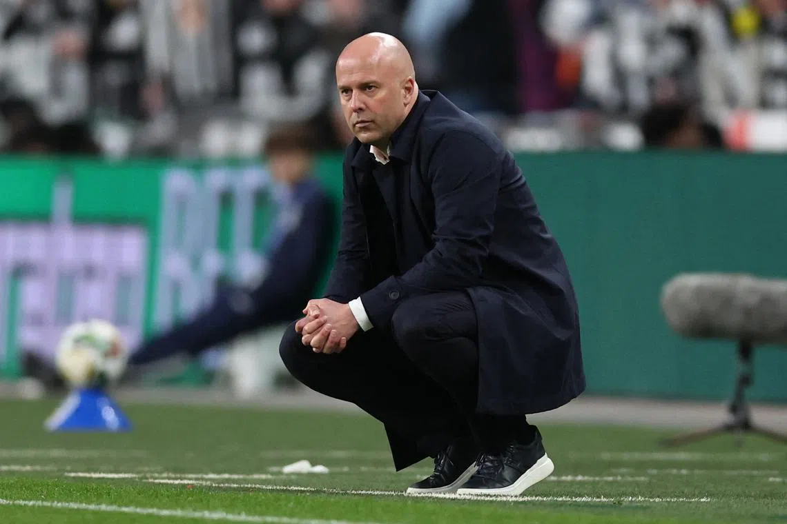 Soccer Football - Carabao Cup - Final - Liverpool v Newcastle United - Wembley Stadium, London, Britain - March 16, 2025 Liverpool manager Arne Slot looks on REUTERS/David Klein
