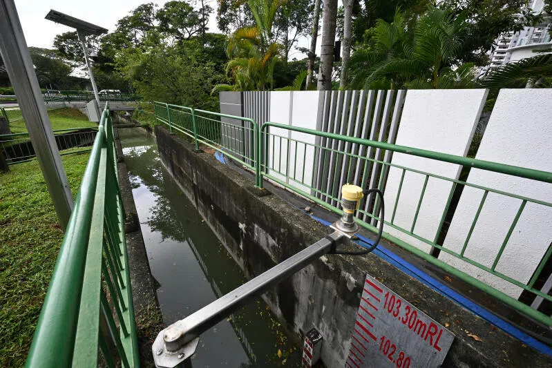 A water level sensor in a canal along Tanjong Katong Road South on Jan 14.
