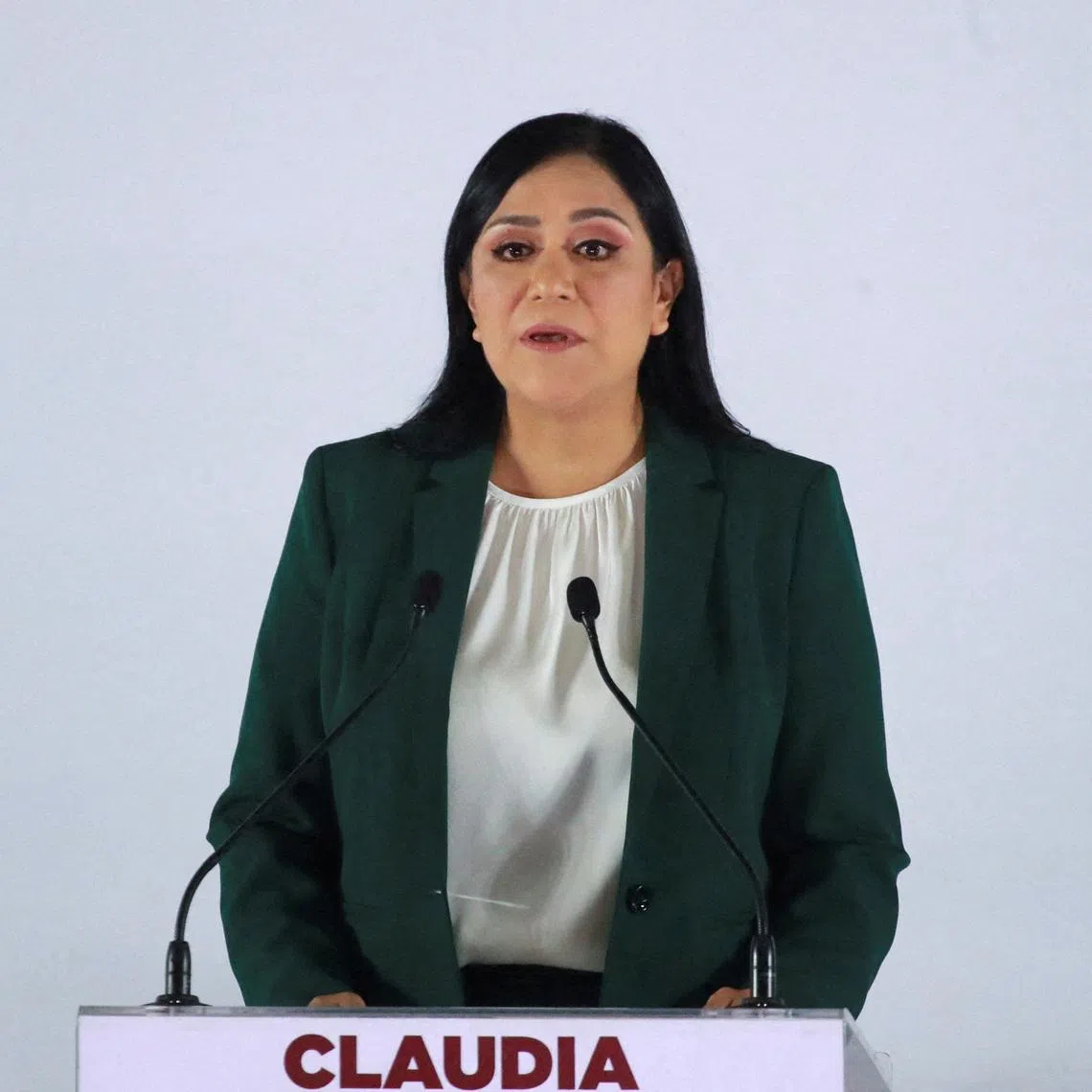 FILE PHOTO: Ariadna Montiel Reyes speaks on the day that Mexican President Claudia Sheinbaum (not pictured) announces members of her cabinet in Mexico City, Mexico, July 4, 2024. REUTERS/Henry Romero/File Photo