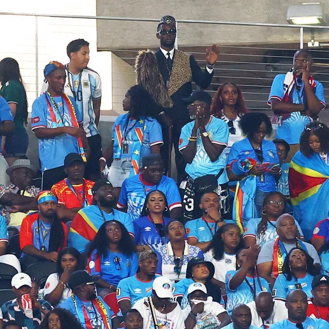 Soccer Football - FIFA World Cup 2026 - Group K - DR Congo v Uzbekistan - Atlanta Stadium, Atlanta, Georgia, U.S. - June 27, 2026
DR Congo fan Enock Kabwende, impersonating Congolese superfan Michel Nkuka Mboladinga, also known as