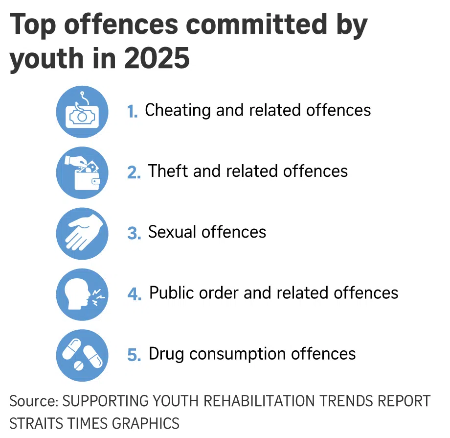 Top offences committed by youth in 2025.