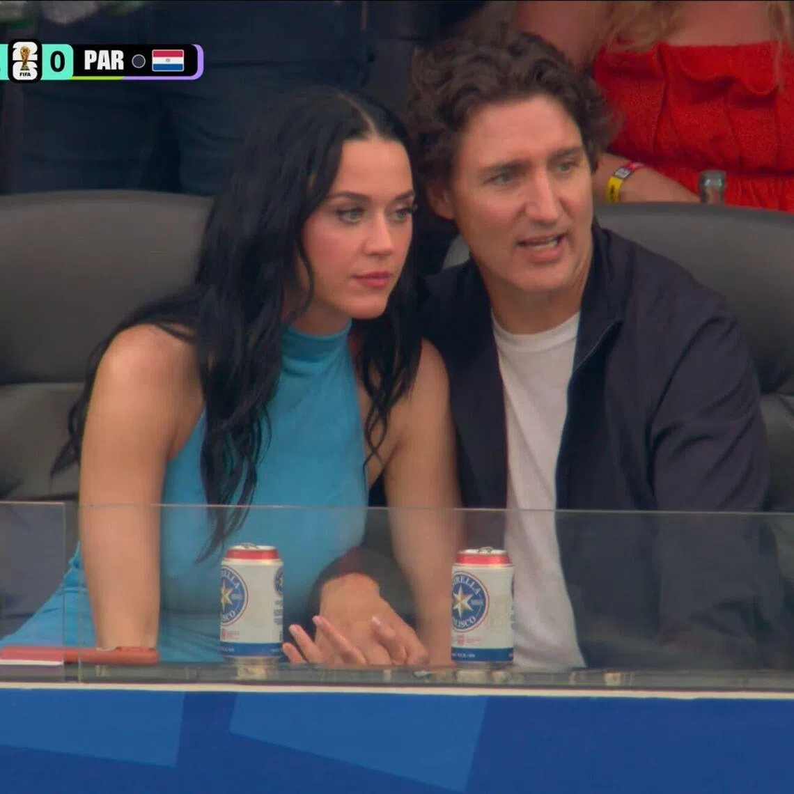Images appeared online that purported to show former Canadian prime minister Justin Trudeau watching the US play Paraguay in the World Cup on June 12 with girlfriend and singer Katy Perry, who was part of the pre-match opening ceremony. 