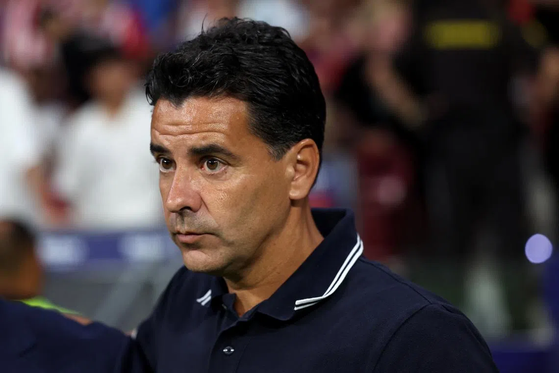 FILE PHOTO: Soccer Football - LaLiga - Atletico Madrid v Girona - Civitas Metropolitano, Madrid, Spain - August 25, 2024 Girona coach Michel before the match REUTERS/Isabel Infantes/File Photo