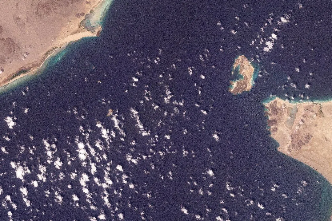 A satellite image shows Bab al-Mandab Strait off the coast of Yemen on Feb 27, 2026. The waterway has become crucial following Iran’s effective closure of the Strait of Hormuz since the Iran war began on Feb 28.  