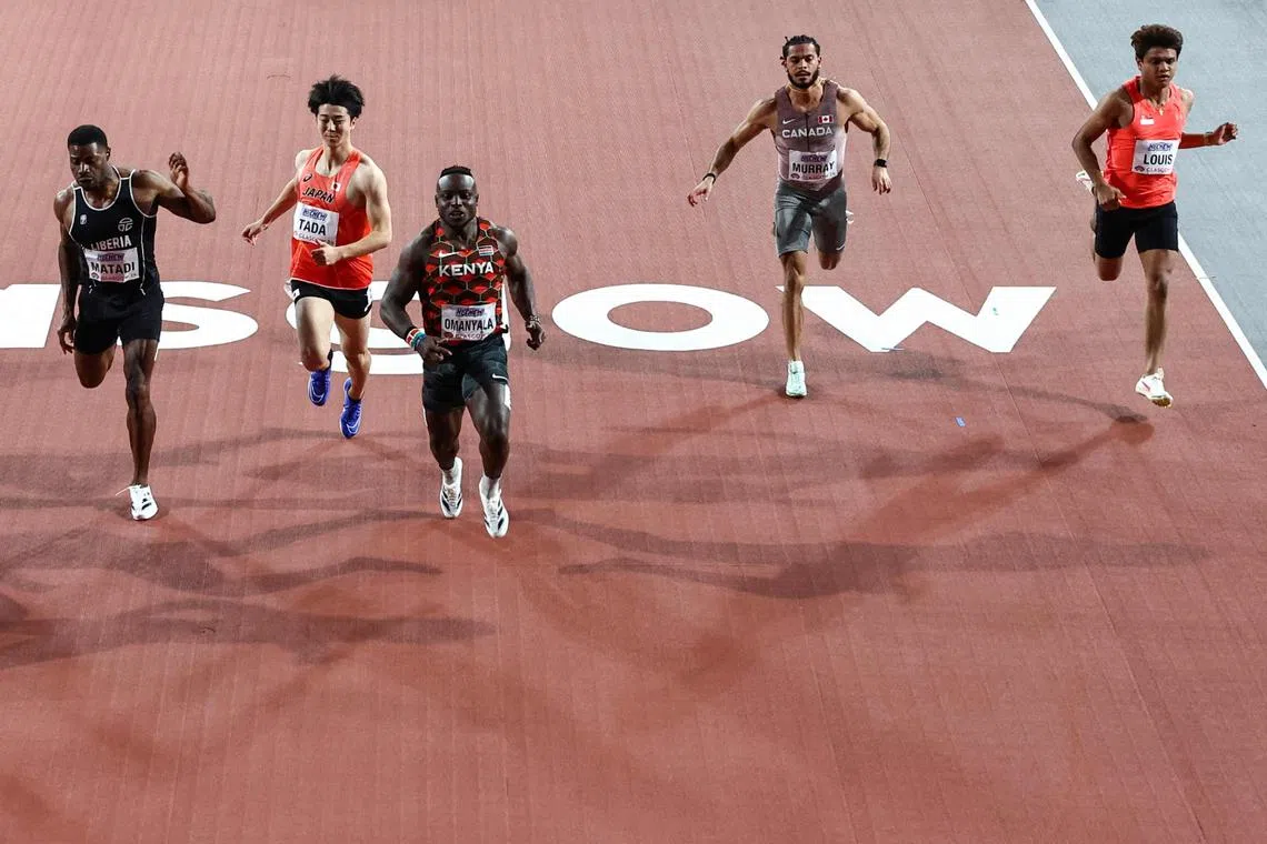 Marc Louis (right) clocked 6.69sec in the 60m World Athletics Indoor Championships in Glasgow on March 1.