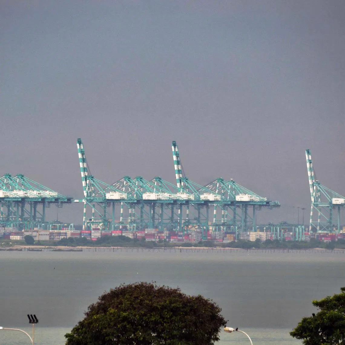 The Johor Baru port as seen from Tuas, Singapore, on Dec 5, 2018.