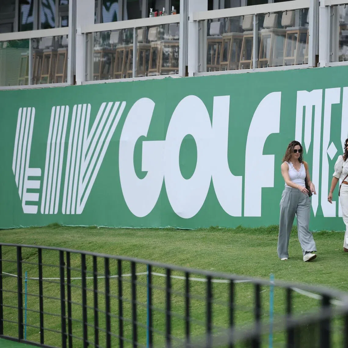 People walk through 18th hole prior to LIV Golf Mexico City at Club de Golf Chapultepec in Mexico City.   
