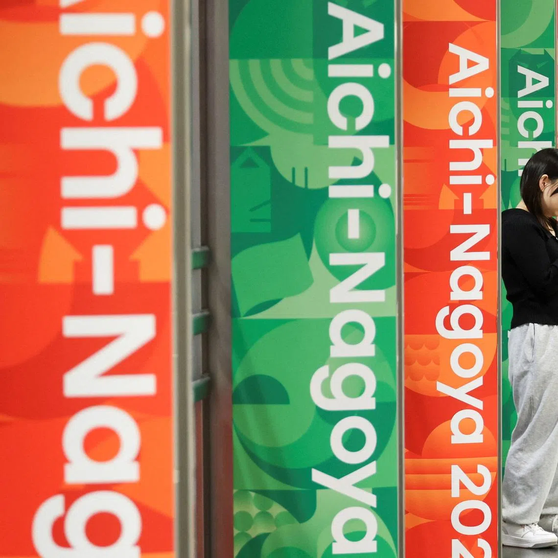 Signages of the 20th Asian Games Aichi-Nagoya 2026 on display in Nagoya, central Japan May 21, 2026.  REUTERS/Issei Kato
