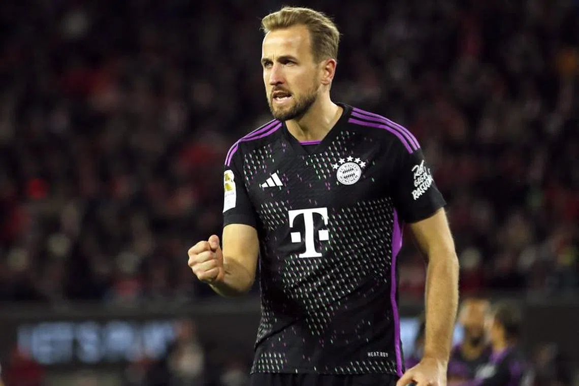 Soccer Football - Germany - Bundesliga - FC Cologne v Bayern Munich - RheinEnergieStadion, Cologne, Germany - November 24, 2023 Bayern Munich's Harry Kane celebrates scoring their first goal REUTERS/Thilo Schmuelgen/File Photo
