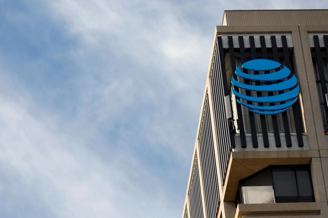 An AT&T logo is pictured in Pasadena, California, U.S., January 24, 2018. REUTERS/Mario Anzuoni/File Photo