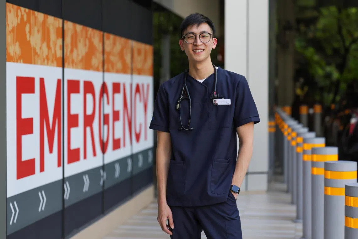 Dr Lim Shi Ping, a medical officer with Khoo Teck Puat Hospital's accident and emergency department, saved the life of a man who had a heart attack at Yishun MRT.
