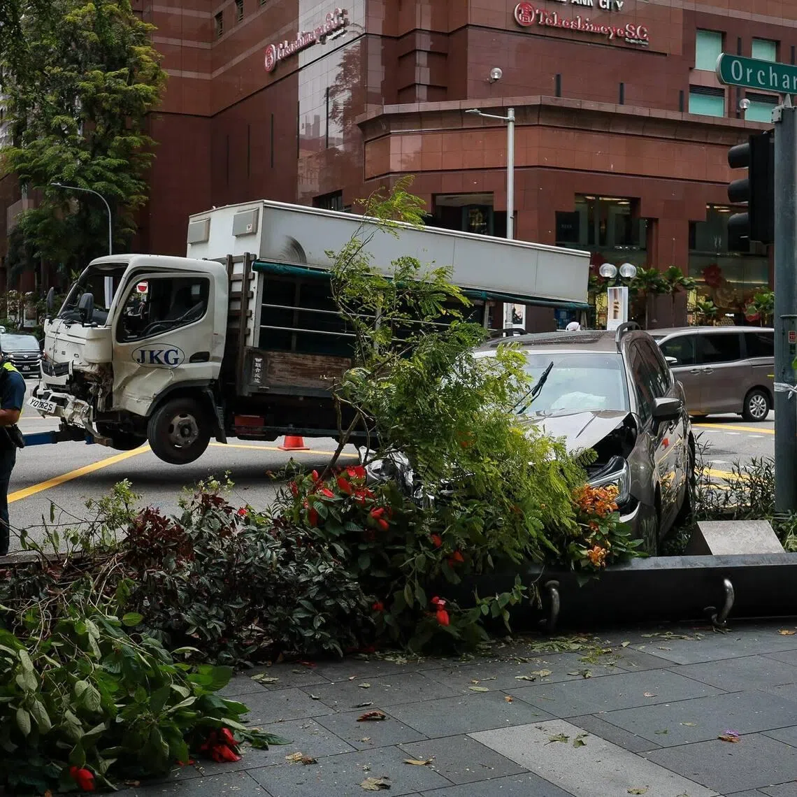 SCDF said it was alerted at about 6.20am on Jan 28 to an accident at the junction of Orchard Road and Orchard Link.