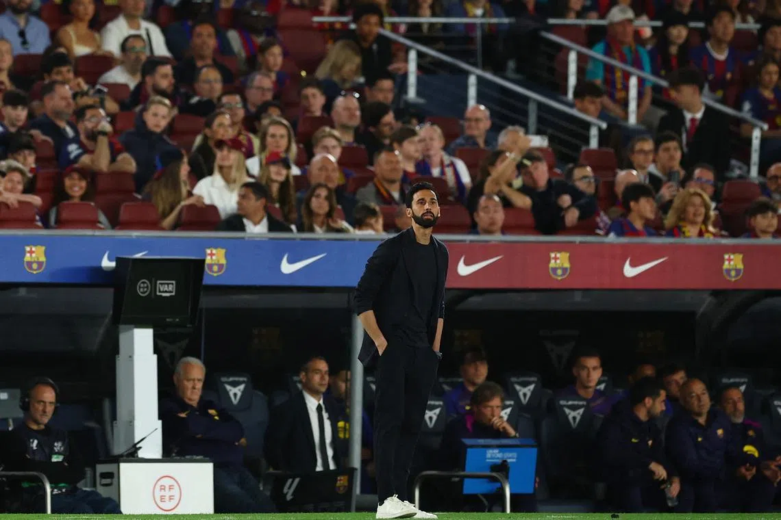 Soccer Football - LaLiga - FC Barcelona v Real Madrid - Spotify Camp Nou, Barcelona, Spain - May 10, 2026 Real Madrid coach Alvaro Arbeloa REUTERS/Albert Gea