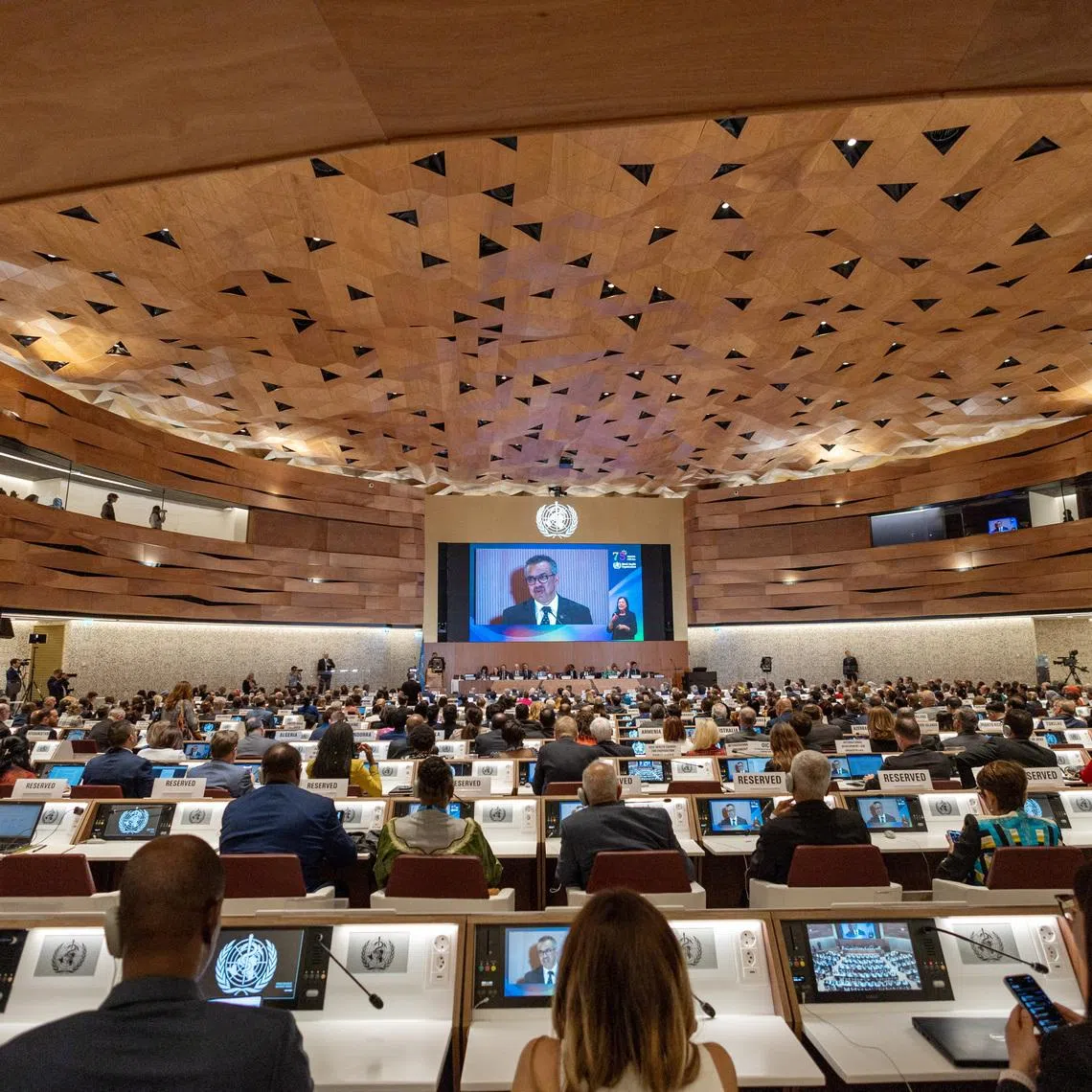 FILE PHOTO: Director-General of the World Health Organisation (WHO) Dr. Tedros Adhanom Ghebreyesus attends the World Health Assembly at the United Nations in Geneva, Switzerland, May 21, 2023. REUTERS/Denis Balibouse/File Photo