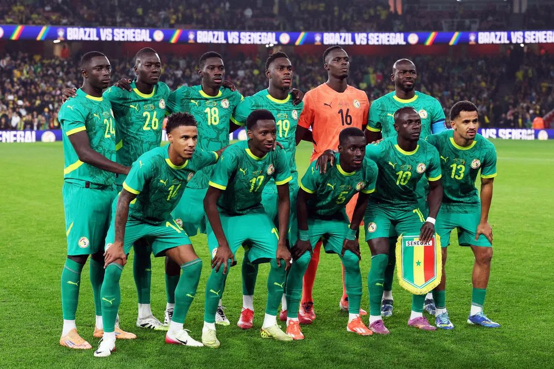 FILE PHOTO: Soccer Football - International Friendly - Brazil v Senegal - Emirates Stadium, London, Britain - November 15, 2025 Senegal players pose for a team group photo before the match Action Images via Reuters/John Sibley/File Photo