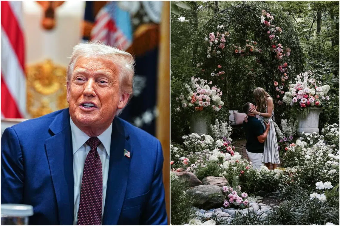 News of their engagement broke as Mr Trump staged a Cabinet meeting that stretched on for over two hours.