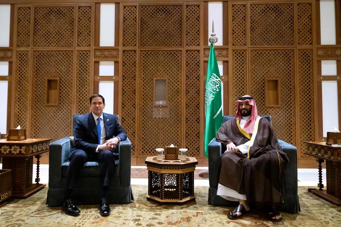 US Secretary of State Marco Rubio (left) made clear that concessions by Russia and Ukraine would be central to diplomacy.