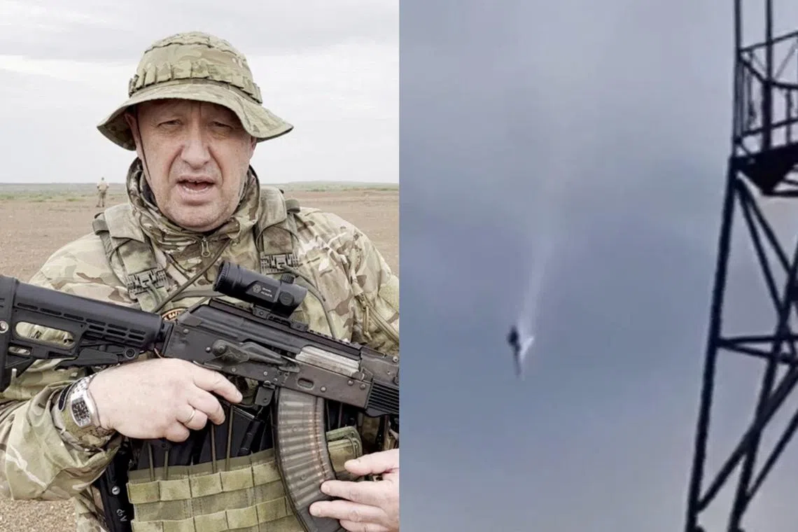 There was no confirmation that Prigozhin was physically on board the airacraft, which was captured on social media videos plunging from the sky.