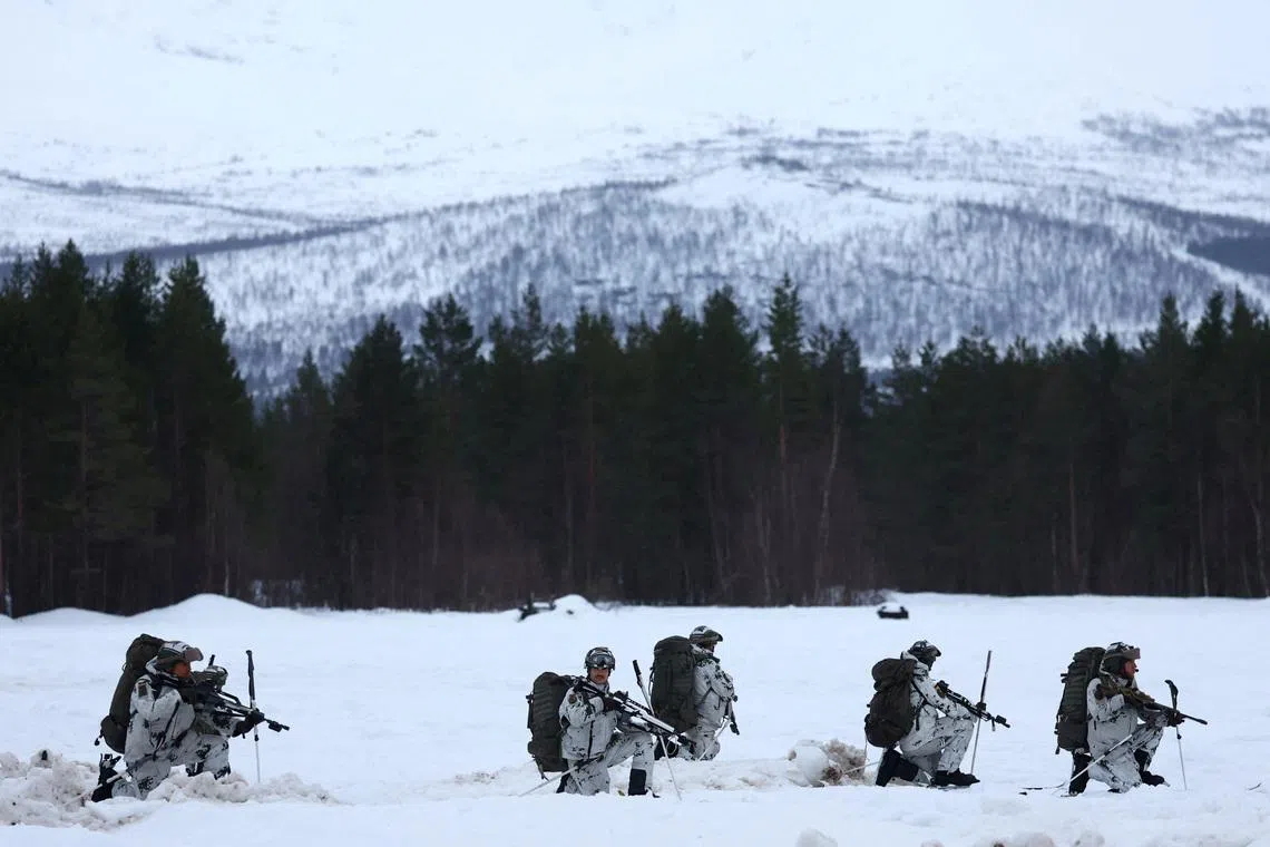 FILE PHOTO: German soldiers take part in a military drill during NATO's Cold Response exercises near Bardufoss, in Arctic Norway, March 13, 2026. REUTERS/Bernadett Szabo/File Photo
