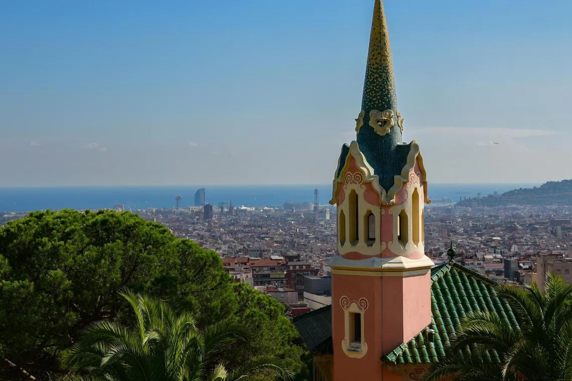 Gaudi designed the buildings on hillside Park Guell, including the one pictured.