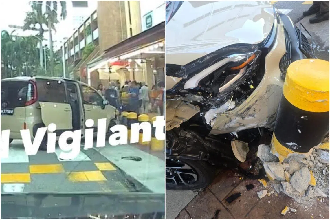 A photo of the aftermath of the accident appears to show it happened at a zebra crossing between Block 451 and Block 449.