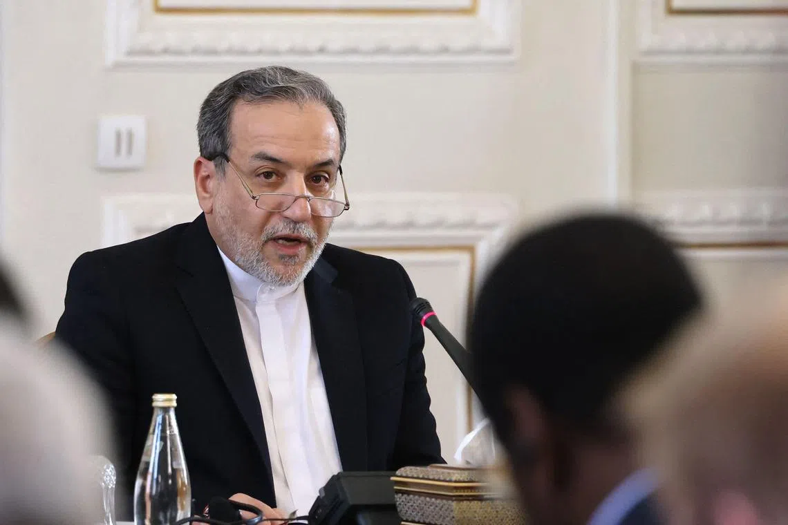 Iran's Foreign Minister Abbas Araghchi speaks during a meeting with ambassadors of foreign countries in Iran on Oct 29, 2024. 