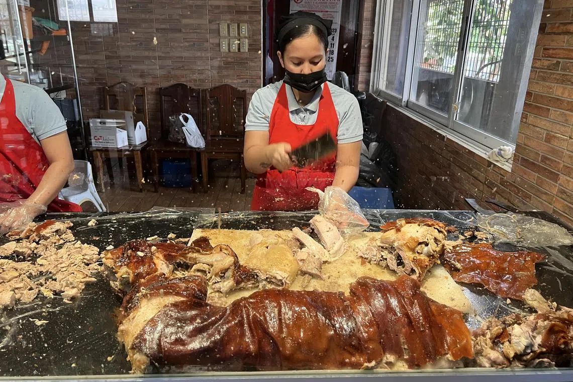 Lechon, or roasted pig, is a Filipino favourite.