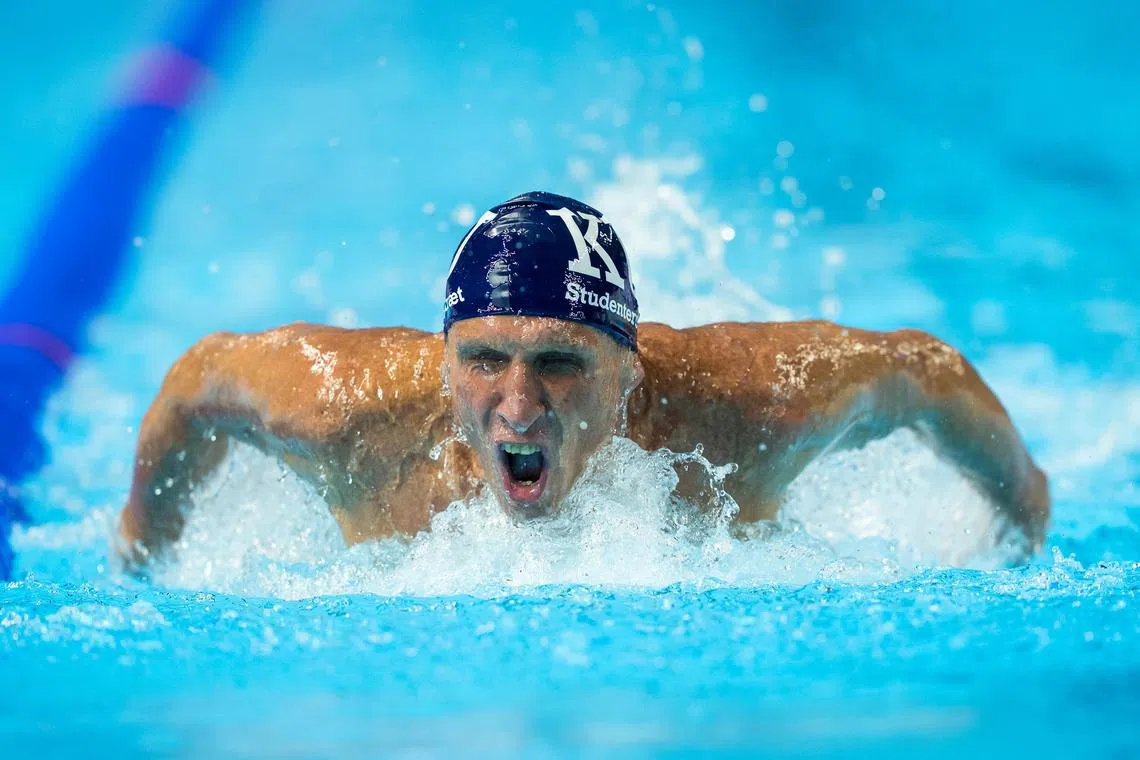kkmasters - American swimmer John Morgan competing in the men's 200m individual medley event at the World Aquatics Masters Championships on Aug 11, 2025. Morgan, who is visually impaired, is a 13-time Paralympic gold medallist.

Credit: Singapore 2025