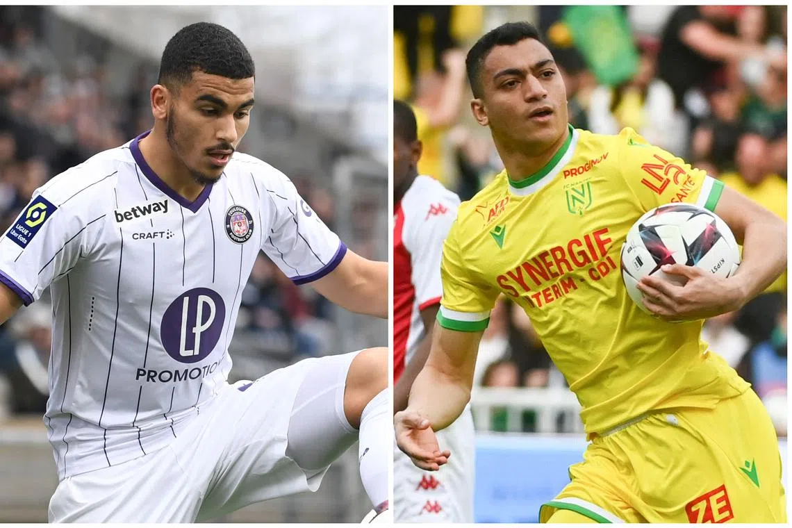 Toulouse’s Zakaria Aboukhlal (left) and Nantes’ Mostafa Mohamed both refused to wear the jersey.