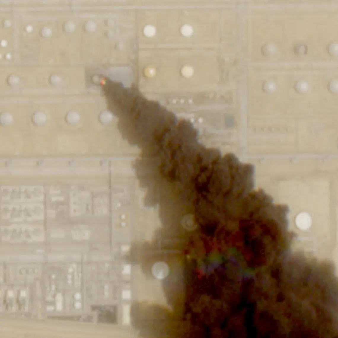 Smoke rising from an oil facility in Jazan, Saudi Arabia, on July 26, after the Houthis said they carried out operations targeting Saudi Aramco facilities there.
