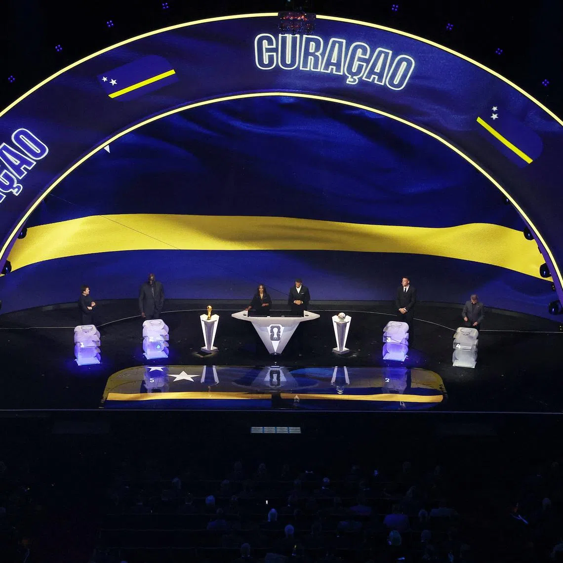 Soccer Football - FIFA World Cup 2026 - FIFA World Cup 2026 Draw - John F. Kennedy Center for the Performing Arts, Washington, D.C., U.S. - December 5, 2025 General view as Draw Assistant Wayne Gretzky draws Curacao during the FIFA World Cup 2026 draw. REUTERS/Carlos Barria