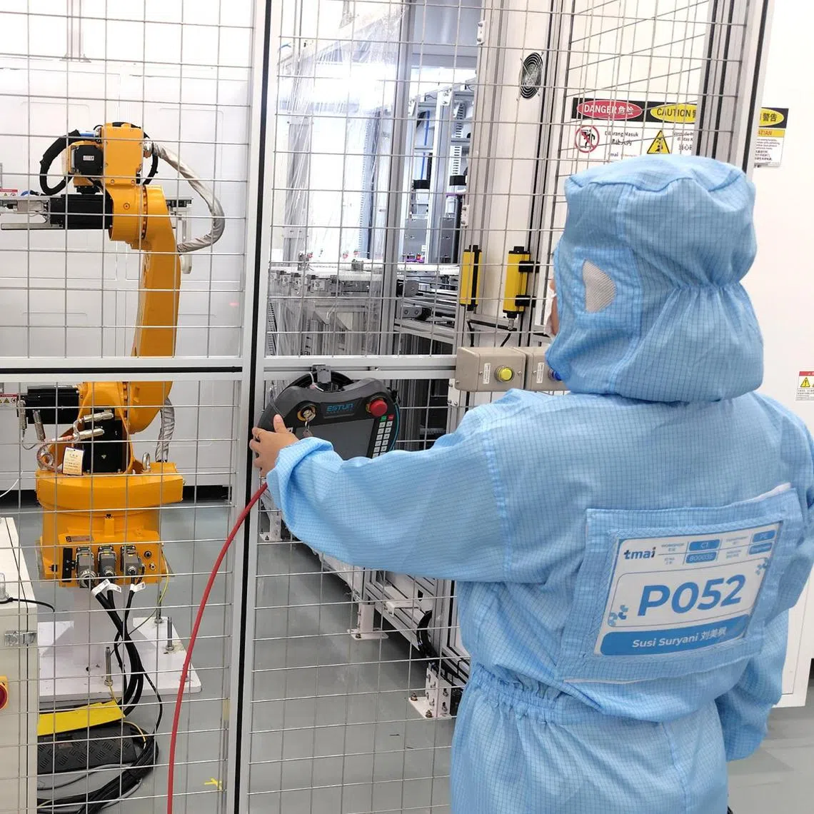 Chinagreen - A solar cell production facility at China-Indonesia joint venture PT Trina Mas Agra at the Kendal Industrial Park, Central Java province.