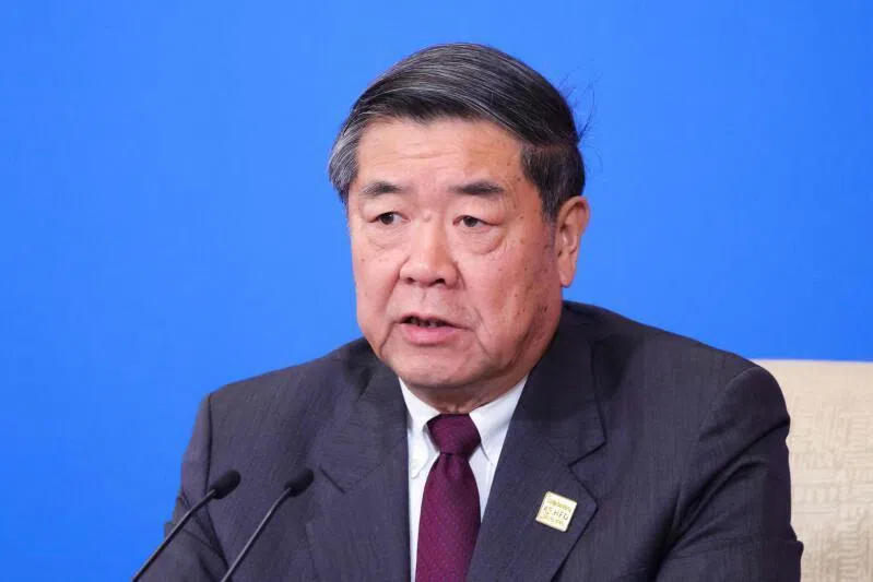 China’s Vice-Premier He Lifeng delivering his statement at Diaoyutai State Guesthouse in Beijing on Nov 17, 2025.