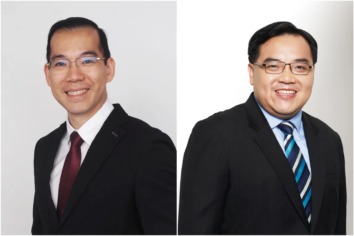 Dr Tang Kong Choong (left) has taken over Professor Eugene Fidelis Soh as the new chief executive of Tan Tock Seng Hospital on April 1. 