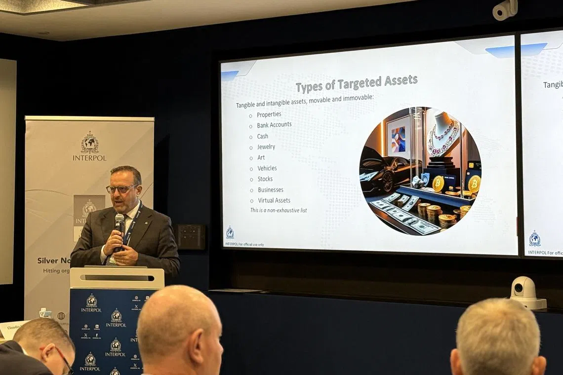 Mr Claudio Marinelli, operations coordinator at the Interpol Financial Crime and Anti-Corruption Centre, provided an update of its new Silver Notice at a workshop for Asia Pacific countries on Aug 26.