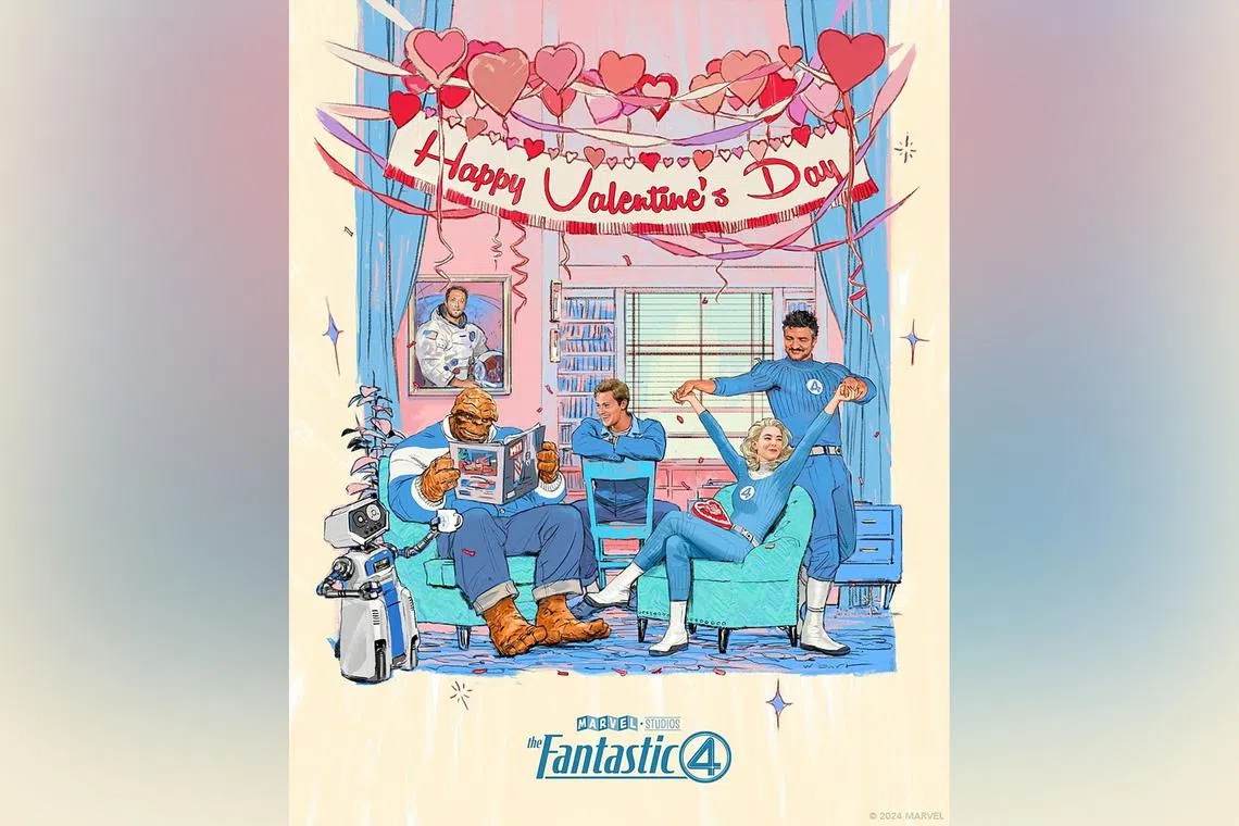 Marvel announced the cast of the new The Fantastic Four movie via a retro Valentine's Day image on Instagram.
