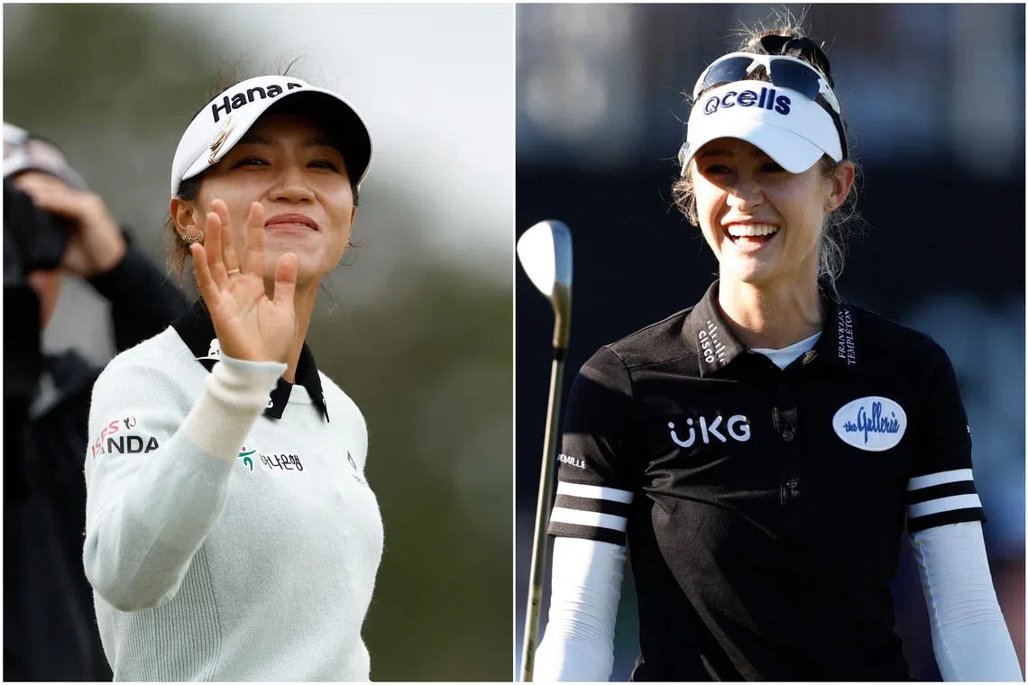 Lydia Ko (left) wrested the top spot from Nelly Korda after winning the season-ending CME Group Tour Championship in November.