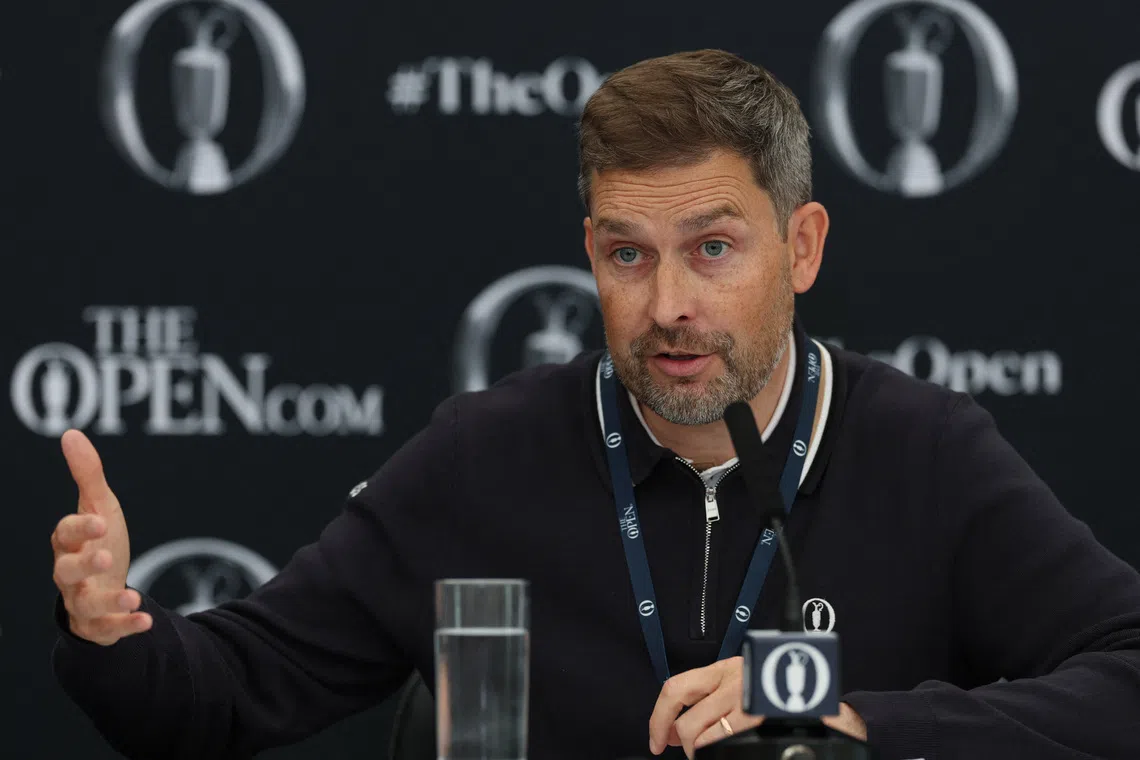 FILE PHOTO: Golf - The 153rd Open Championship - Royal Portrush Golf Club, Portrush, Northern Ireland, Britain - July 16, 2025 The R&A CEO Mark Darbon during a press conference REUTERS/Paul Childs/ File Photo