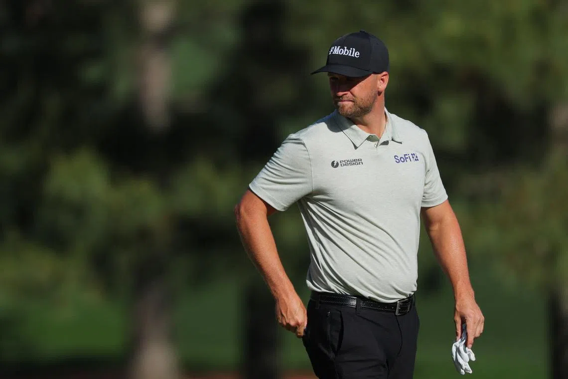 Golf - The Masters - Augusta National Golf Club, Augusta, Georgia, U.S. - April 10, 2026 Wyndham Clark of the U.S. on the 7th hole during the second round REUTERS/Mike Segar