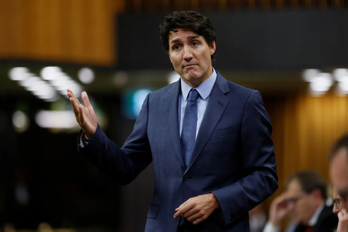 Canada's Prime Minister Justin Trudeau speaks during Question Period in the House of Commons on Parliament Hill in Ottawa, Ontario, Canada September 25, 2024. REUTERS/Blair Gable