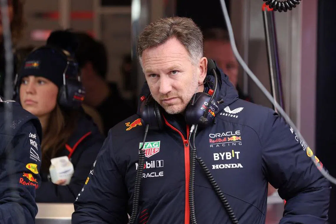 FILE PHOTO: Formula One F1 - Las Vegas Grand Prix - Las Vegas Strip Circuit, Las Vegas, Nevada, U.S - November 17, 2023 Red Bull team principal Christian Horner ahead of practice REUTERS/Mike Blake/File Photo