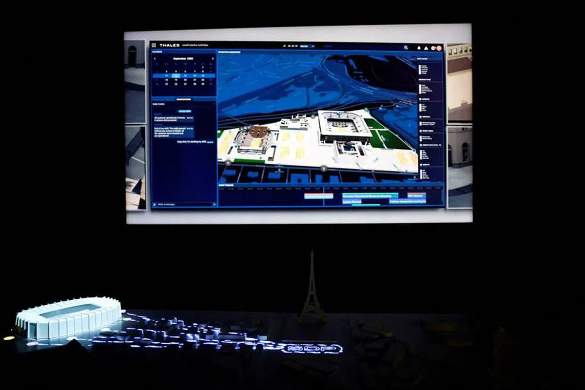 FILE PHOTO: A view shows the Smart Digital Platform (SDP) produced by French defence and electronics group Thales at the Milipol Paris, the worldwide exhibition dedicated to homeland security and safety, in Villepinte near Paris, France, November 15, 2023. REUTERS/Sarah Meyssonnier/File Photo