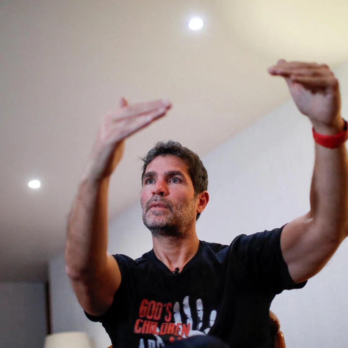 FILE PHOTO: Eduardo Verastegui speaks during an interview with Reuters, in Mexico City, Mexico September 27, 2023. REUTERS/Raquel Cunha/File Photo