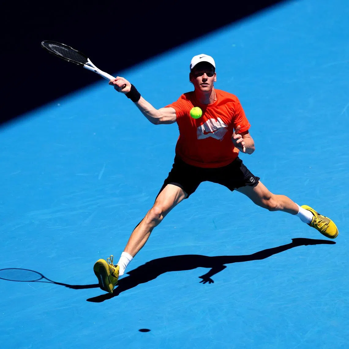 Tennis - Australian Open - Melbourne Park, Melbourne, Australia - January 17, 2026 Italy's Jannik Sinner during practice REUTERS/Tingshu Wang