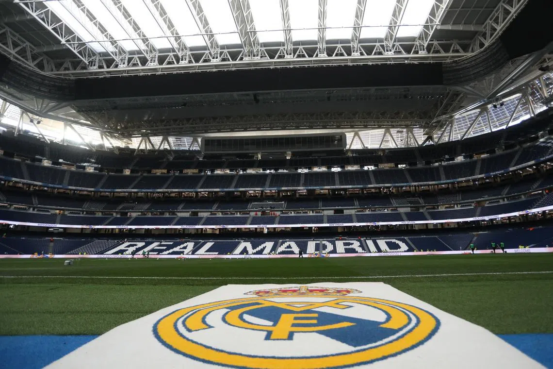 FILE PHOTO: Soccer Football - LaLiga - Real Madrid v Girona - Santiago Bernabeu, Madrid, Spain - February 10, 2024 General view inside the stadium before the match REUTERS/Isabel Infantes/File Photo