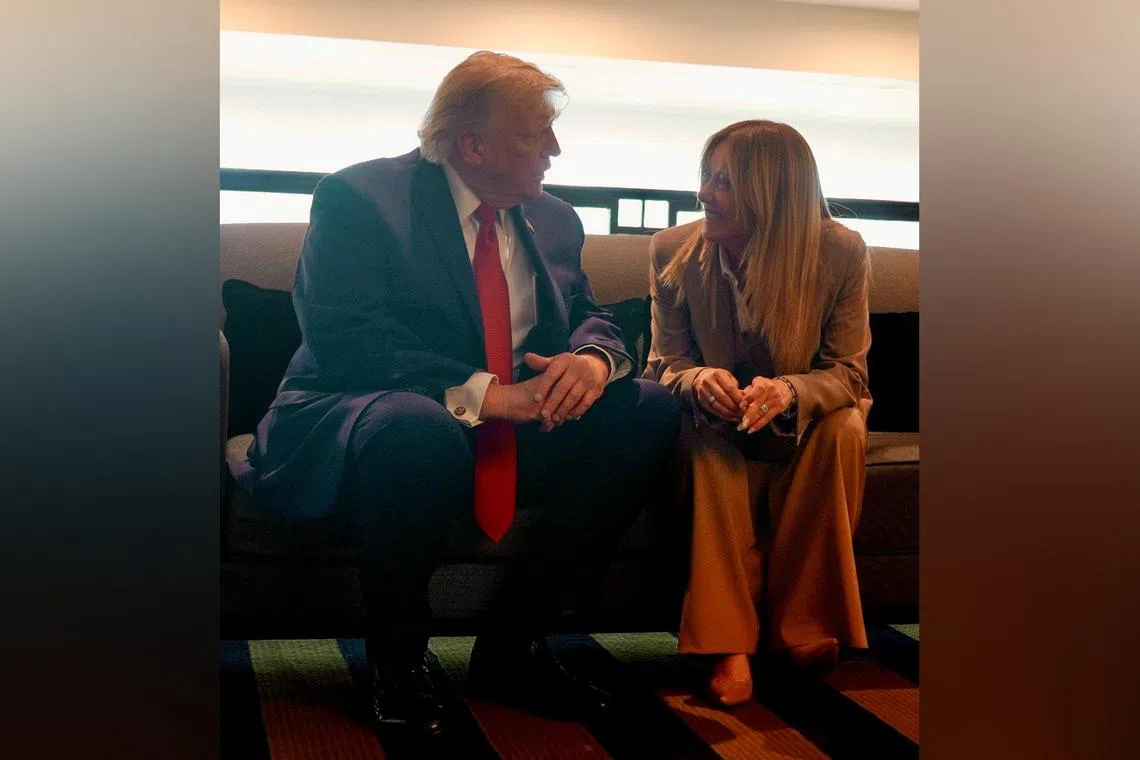 Italian PM Meloni says Trump ‘totally invented’ story that she begged him for photo