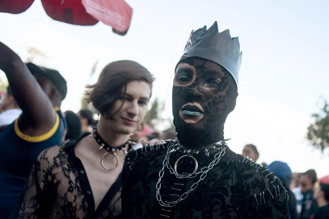 Fans wait for American pop star Lady Gaga's concert at Copacabana beach in Rio de Janeiro on May 3. 